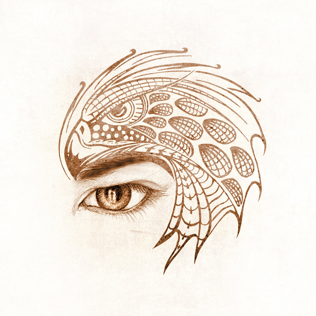 BTribal Eagle Tattoo (Over Eyebrow) - For Kashmora Movie